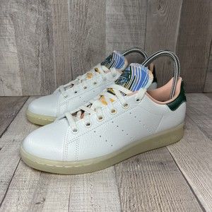 Adidas Womens Stan Smith White Collegiate Green Sneaker Shoes Rare Size 6 FZ3631